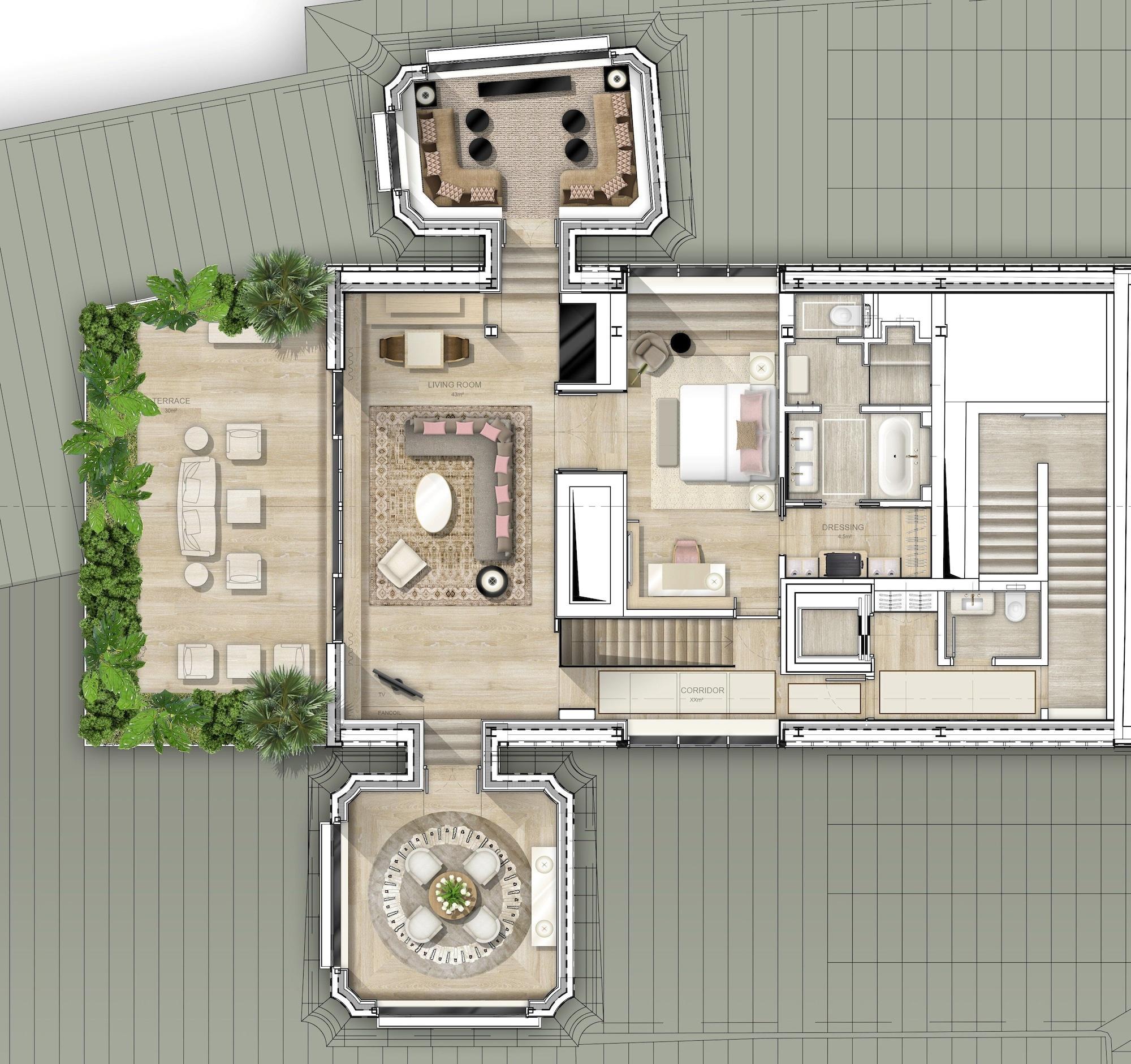 Hotel Sacher Salzburg Exterior foto A floor plan of a penthouse apartment